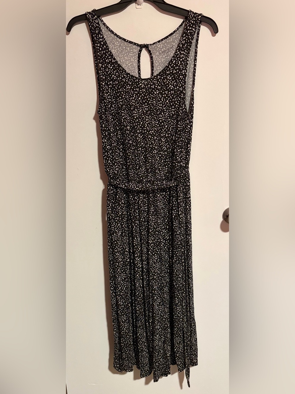Torrid Super Soft Black & White Patterned Sleeveless Knit Jumpsuit